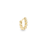 Perla small gold beaded huggie hoop earring