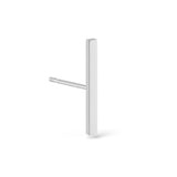 Barette 14k solid white gold long bar single stud earring