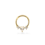 Rica 9k solid yellow gold daith single hoop earring