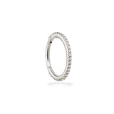 Rizo large 9k solid white gold pavé eternity hinge earring for conch