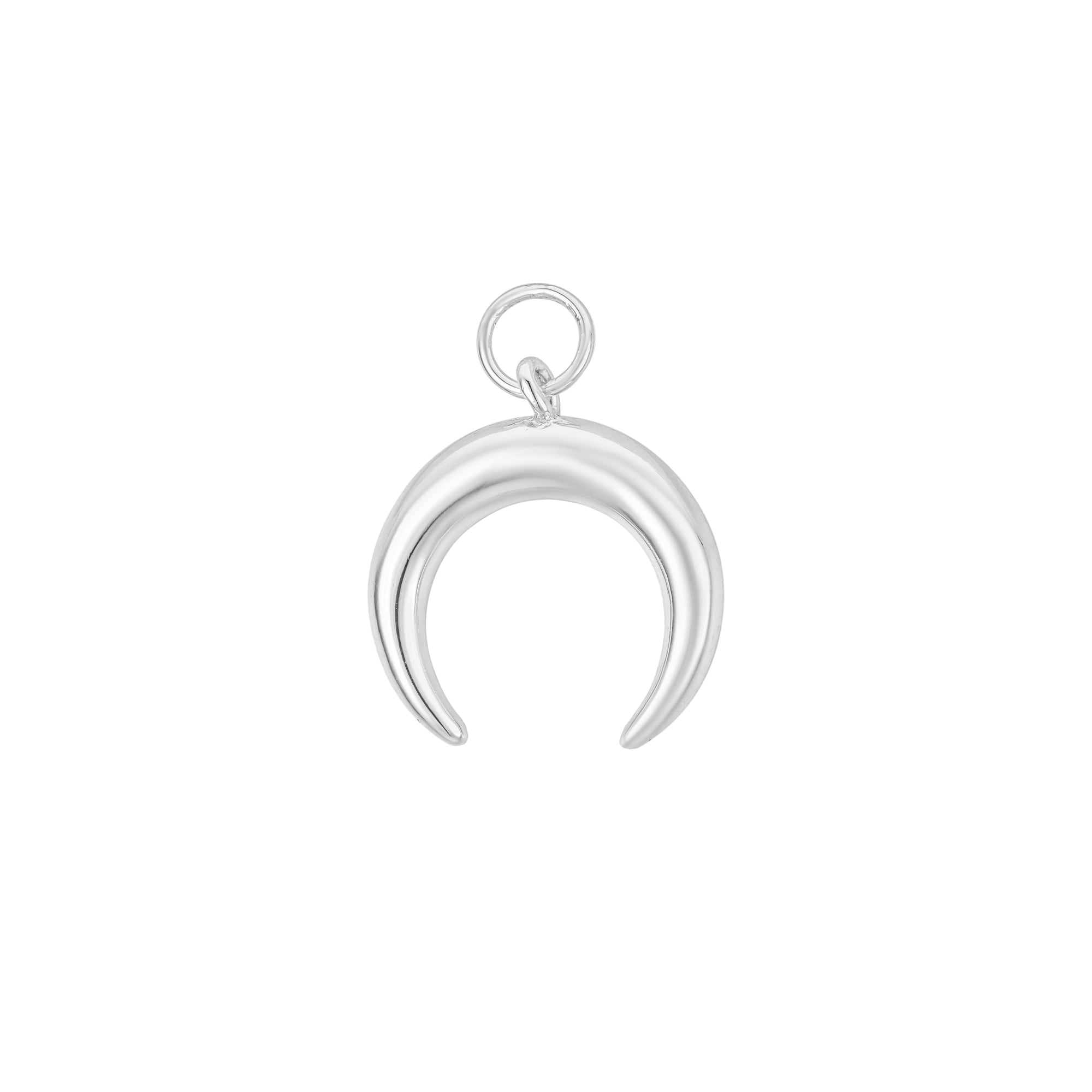 Selene single white gold plated horn charm - Helix & Conch