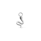 Serpente single 9k solid white gold snake charm