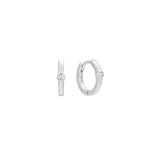 Solus white gold single huggie earring with tiny solitaire stone