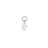 Stilla 9k solid white gold pear shaped charm for hinged segment earring