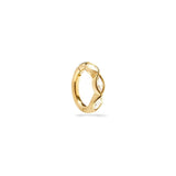 Tiare tiny 9k solid yellow gold marquise cut crystal single huggie hoop single earring