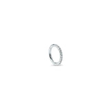 Rizo tiny 9k solid white gold pavé eternity single clicker earring