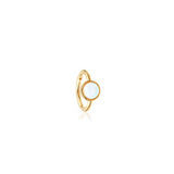 Opalo 9k solid yellow gold bezel set Opal earring