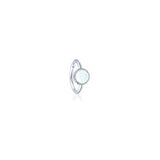 Opalo 9k solid white gold bezel set Opal earring