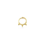 Ornare 9k solid yellow gold stacked bead huggie hoop earring