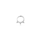 Ornare 9k solid white gold stacked bead huggie hoop earring