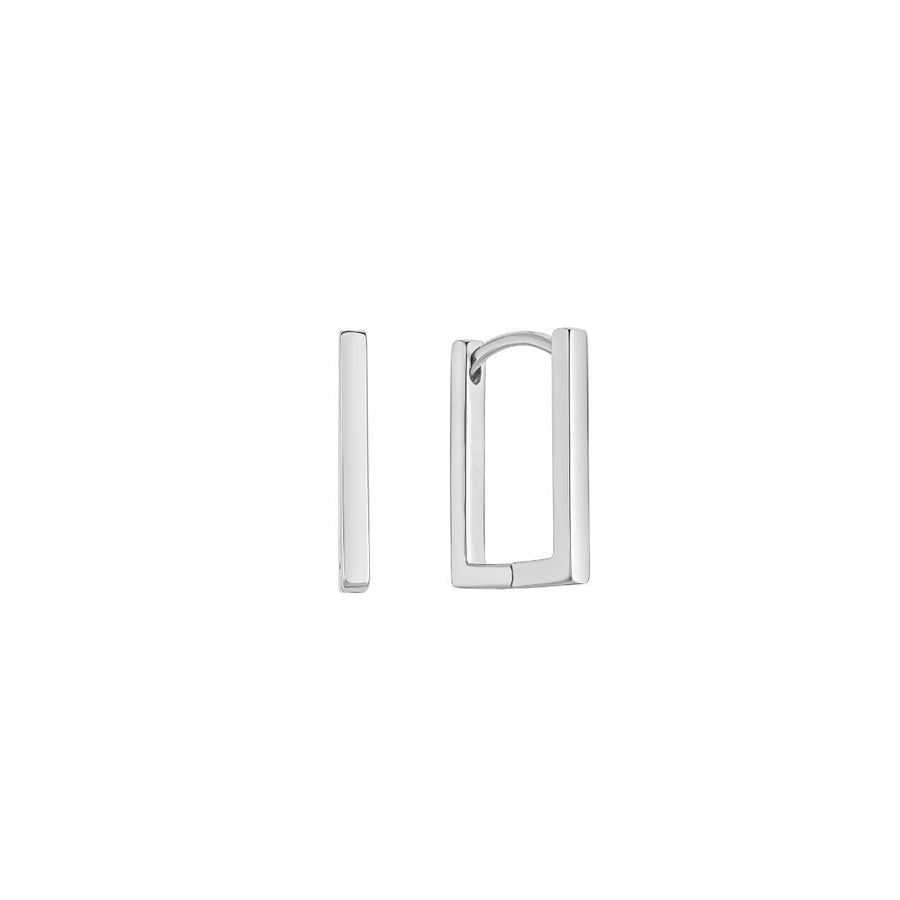 Artus white gold plated large hoop earring