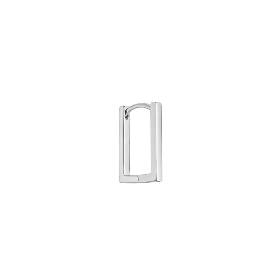 Artus white gold plated large hoop earring