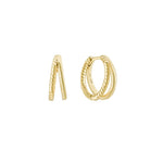 Melliza yellow gold plated large hoop earring - Helix & Conch