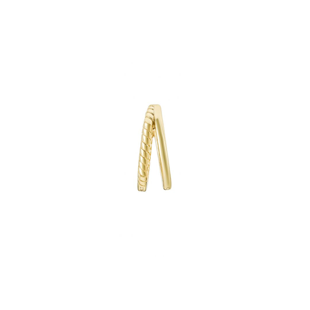 Melliza yellow gold plated large hoop earring - Helix & Conch