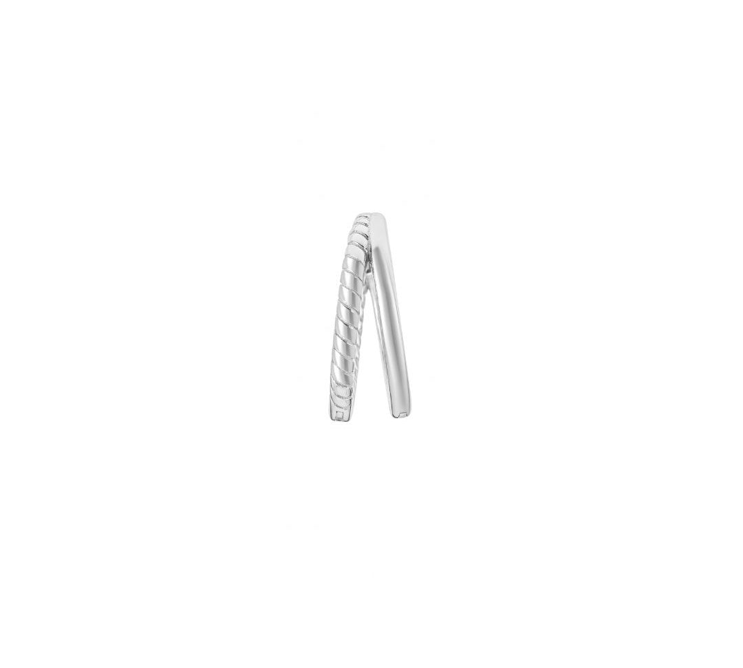 Melliza white gold plated large hoop earring - Helix & Conch