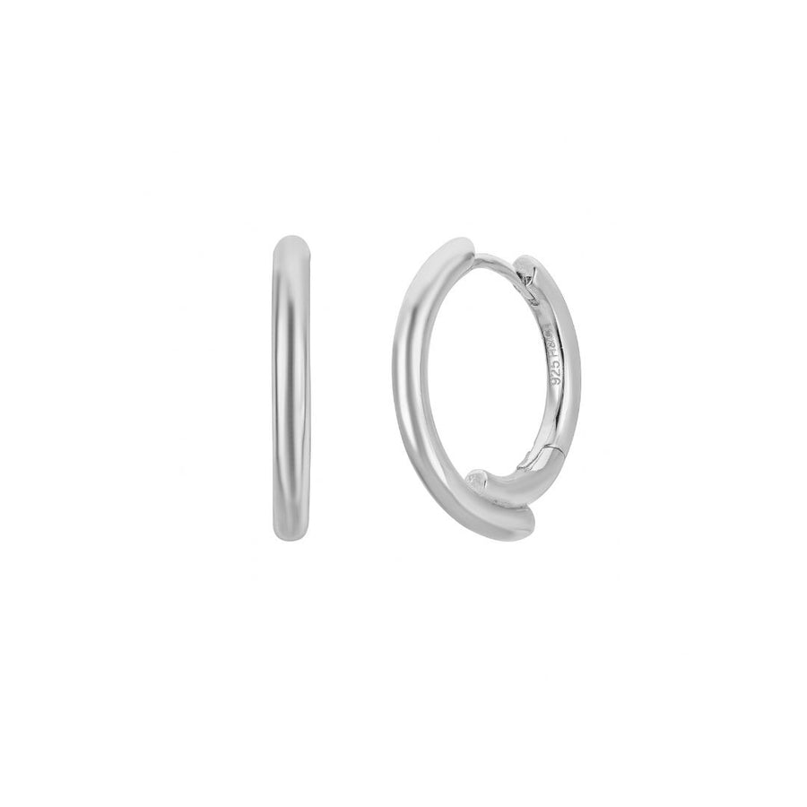 Midas white gold plated large hoop earring