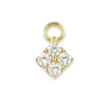 Carreau single 9k solid yellow jewelled diamond shape charm - Helix & Conch