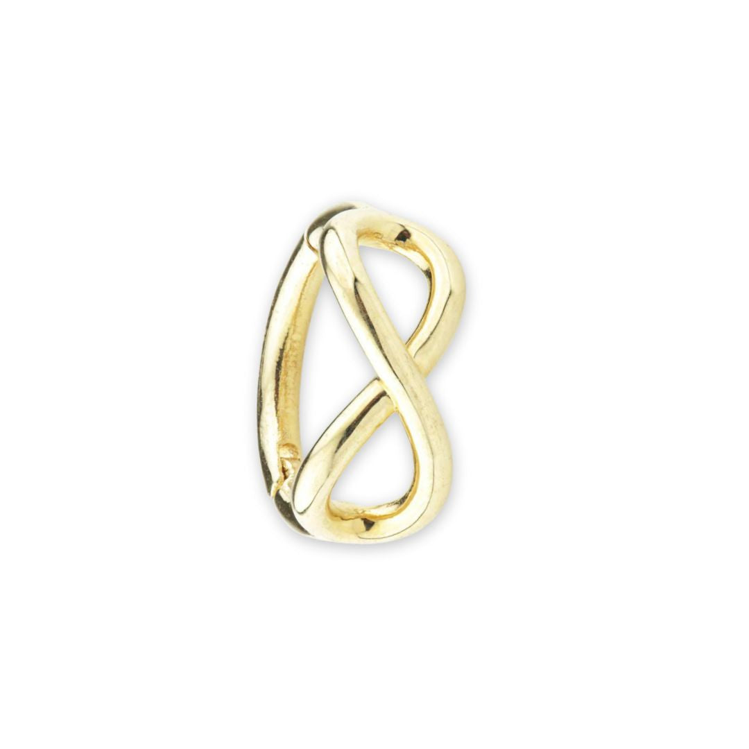 Infini single 9k solid yellow hinge ring - Helix & Conch