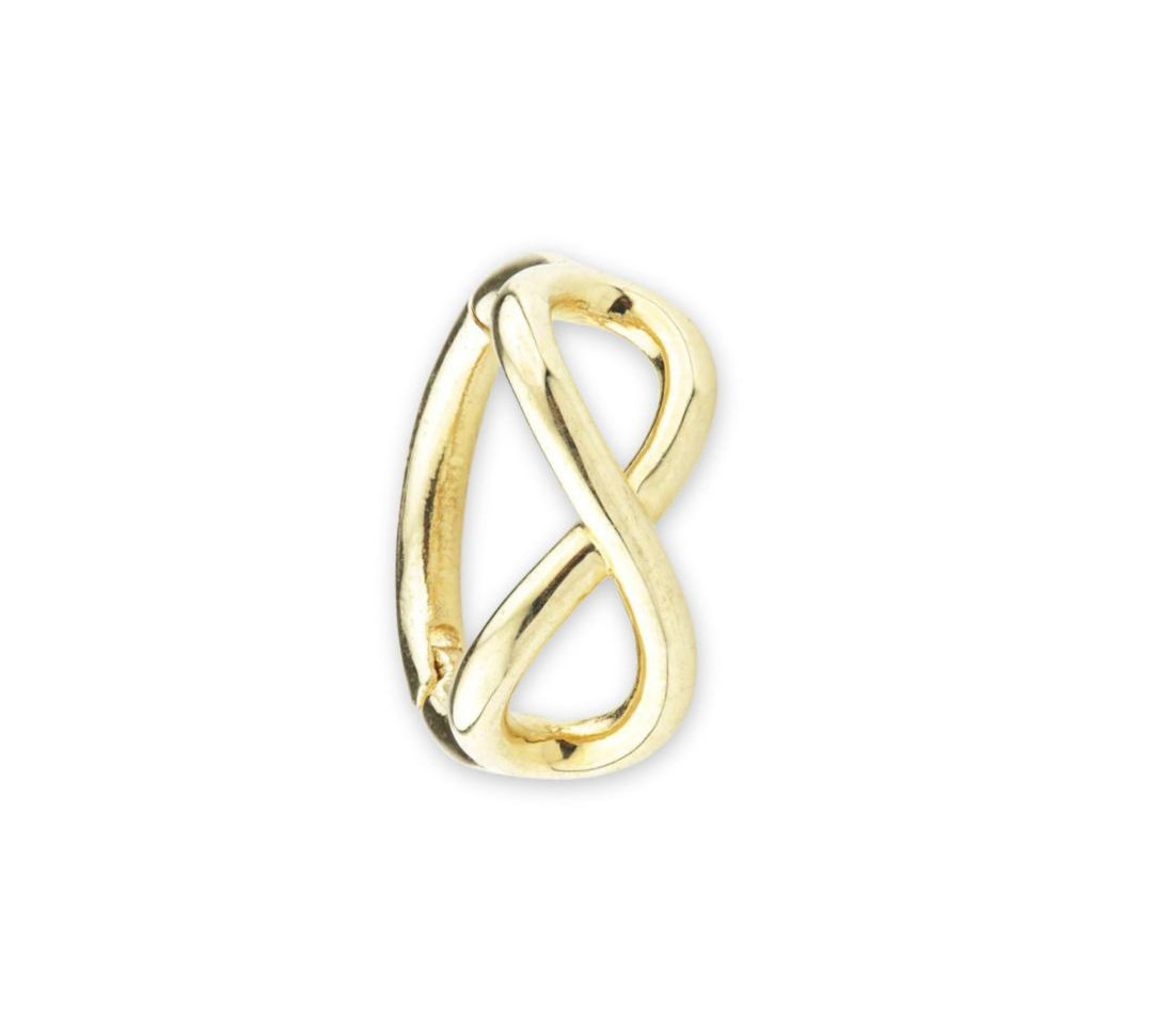 Infini single 9k solid yellow hinge ring - Helix & Conch