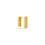 Quadro single 9k solid yellow midi square hoop earring - Helix & Conch