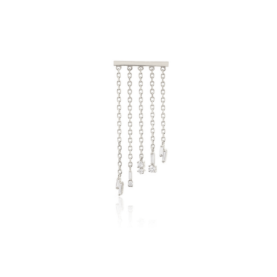 Cascade white gold crystal chandelier stud climber
