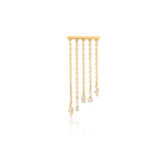 Cascade yellow gold crystal chandelier stud climber - Helix & Conch