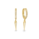 Vertex gold spike huggie hoop earring