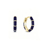 PRE-ORDER Vesper Navy Enamel Huggie Hoop - Gold