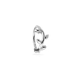 Vides 9k large solid white gold vine hinged segment single earring for conch