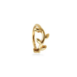 Vides 9k large solid yellow gold vine hinged segment single earring for conch