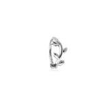 Vides 9k medium solid white gold vine hinged segment single earring