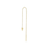 Espiga yellow gold spike threader earring