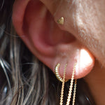 Corda yellow gold plated huggie hoop earring - Helix & Conch