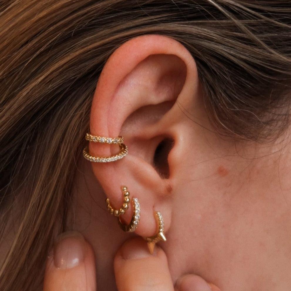 Rojillo Gold single ear cuff - Helix & Conch
