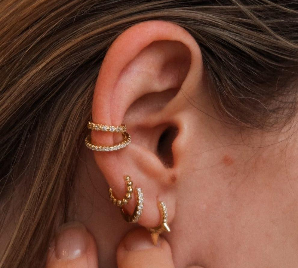 Rojillo Gold single ear cuff - Helix & Conch