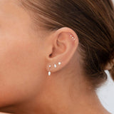 Emma Labret Stud - 9k Solid White Gold