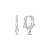 Picchi white gold plated spike huggie hoop earring