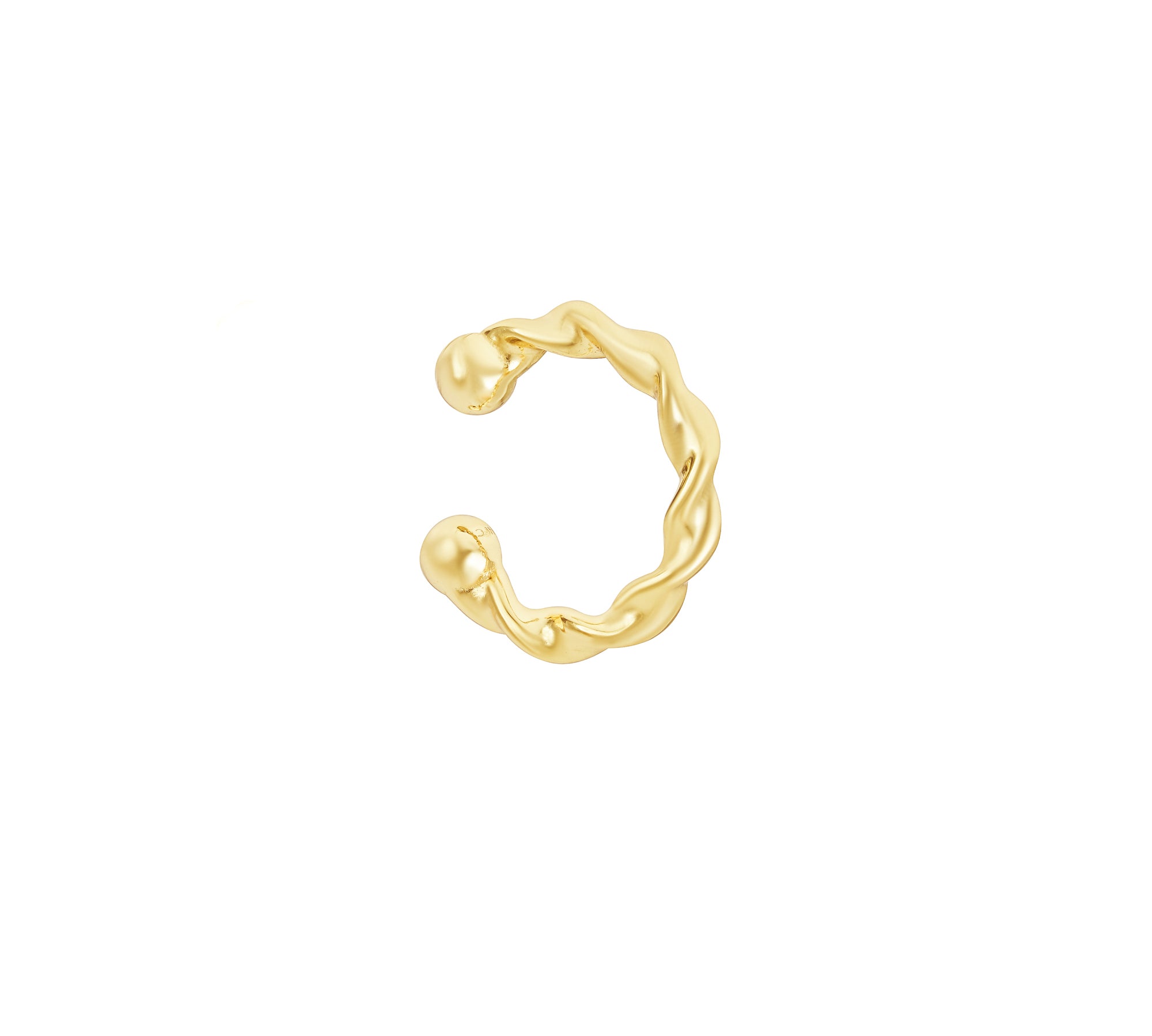 Piega yellow gold single ear cuff - Helix & Conch