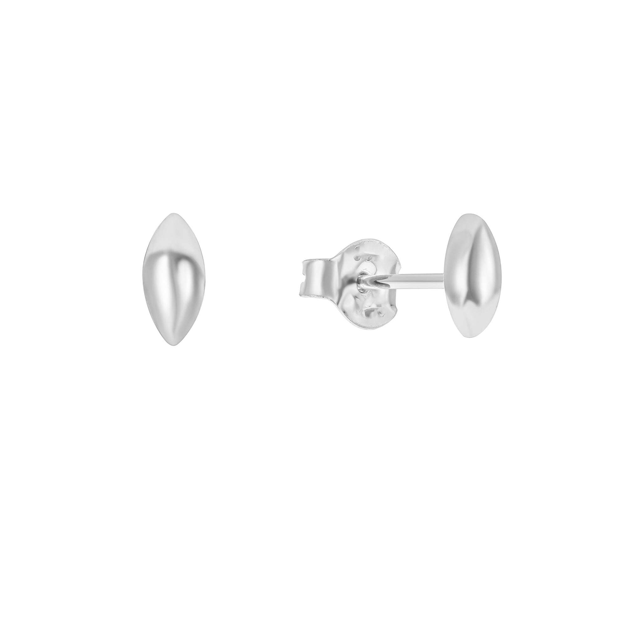 Quora white gold oval shaped single stud earring - Helix & Conch