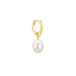 Aphrodite pearl charm with minima gold huggie hoop earring - Helix & Conch