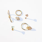 Rizo medium 9k solid yellow gold pavé eternity single hinged earring - Helix & Conch