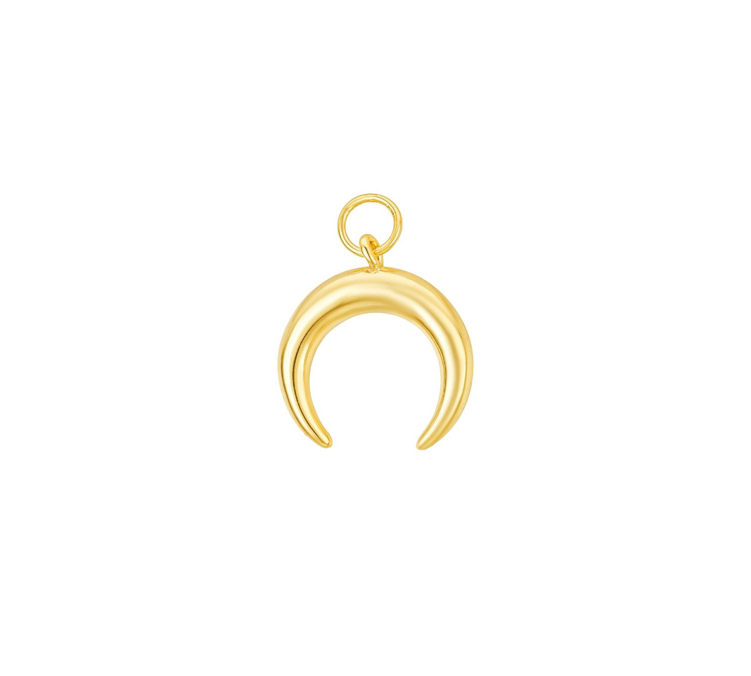 gold selene horn charm for jewellery - Helix & Conch