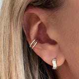 Anelli Double Band Hoop - 9k Solid White Gold