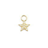 Tala 9k solid yellow gold jewelled star charm for hinge rings - Helix & Conch