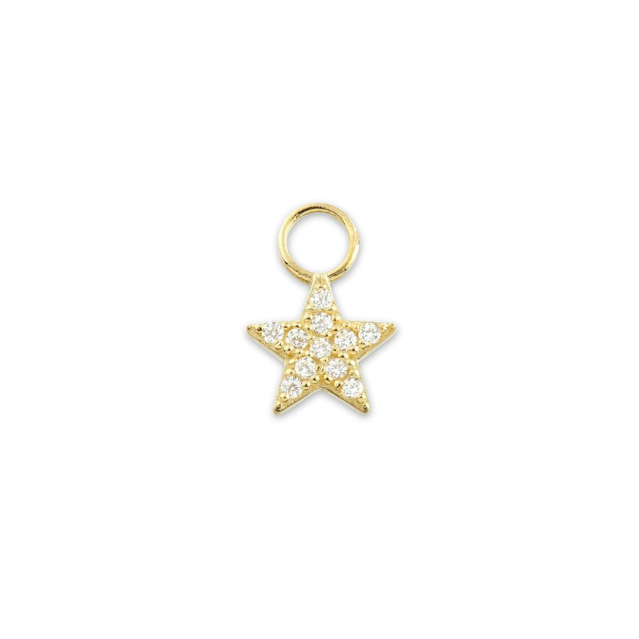 Tala 9k solid yellow gold jewelled star charm for hinge rings