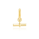Kleio single yellow gold plated scroll charm - Helix & Conch