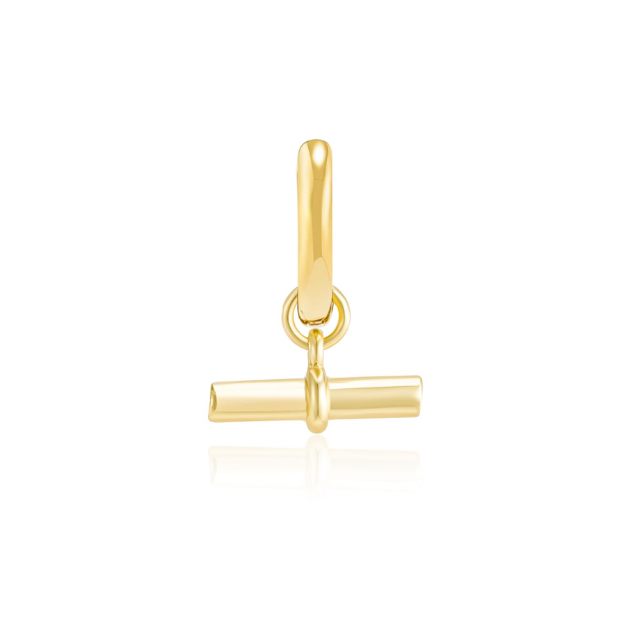 Kleio single yellow gold plated scroll charm