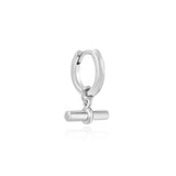 Kleio single white gold plated scroll charm - Helix & Conch