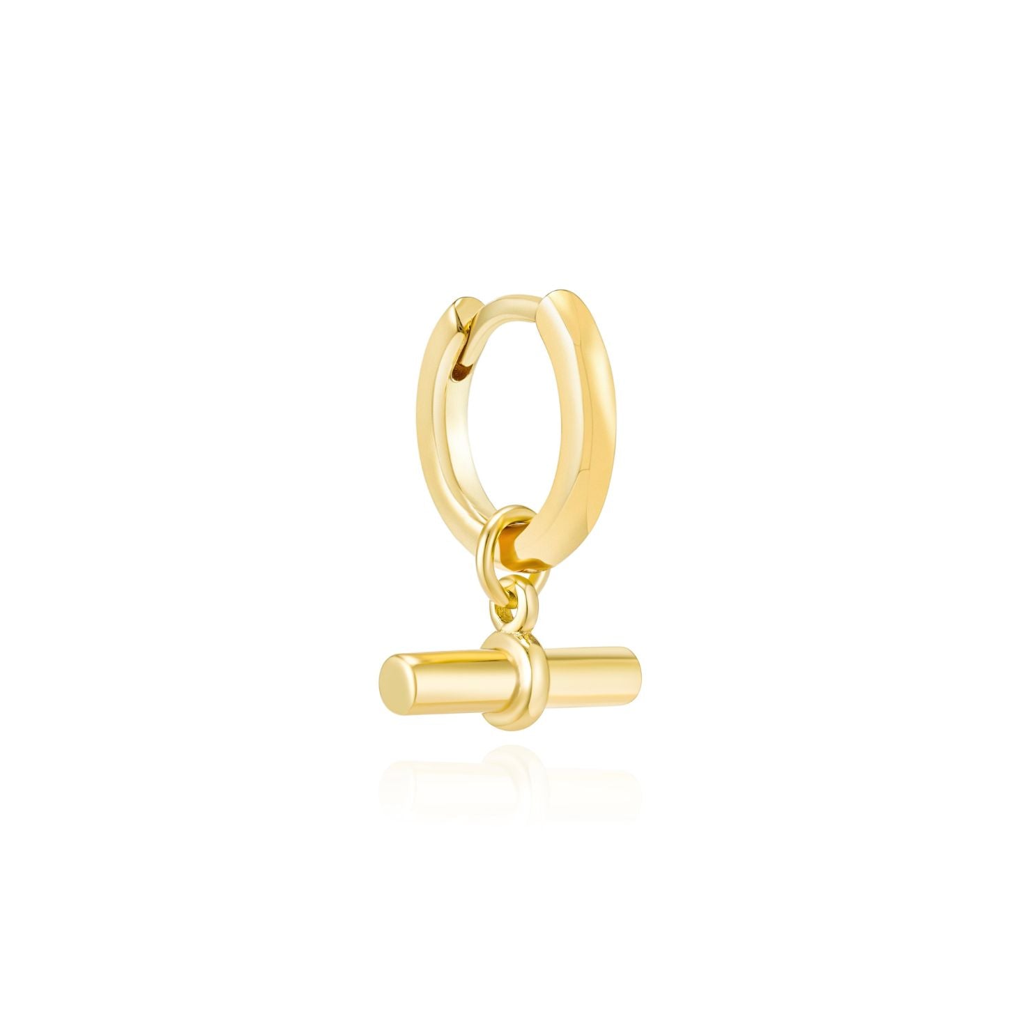 Kleio single yellow gold plated scroll charm - Helix & Conch