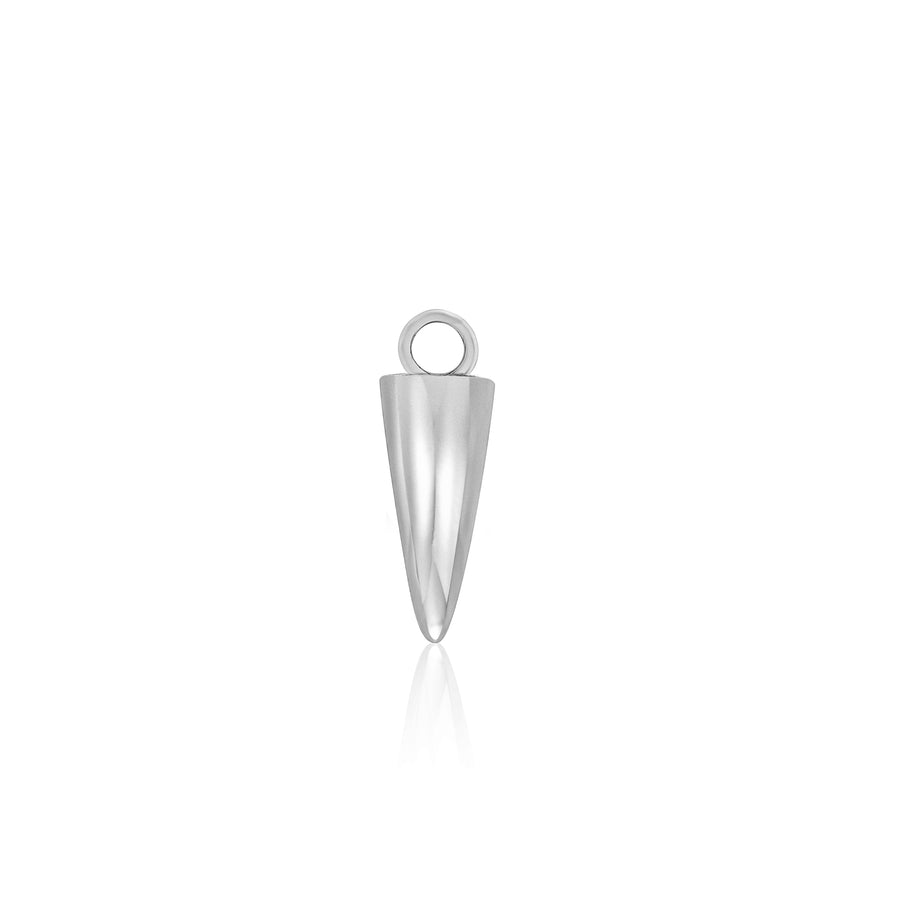 Athena single white gold plated spear charm